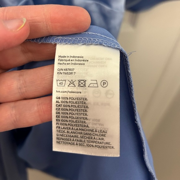 NWT H&M Blue Wrap Dress, Sz XL - Picture 6 of 8
